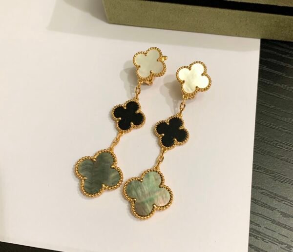 Van Cleef & Arpels. Magic Alhambra earrings, 3 motifs