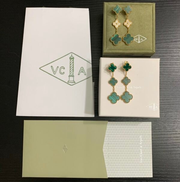 Van Cleef & Arpels. Magic Alhambra earrings, 3 motifs