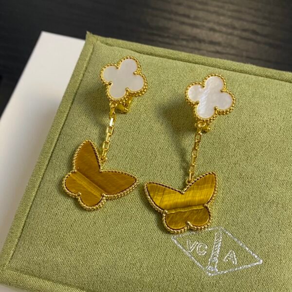 Van Cleef & Arpels. Lucky Alhambra earrings, 2 motifs
