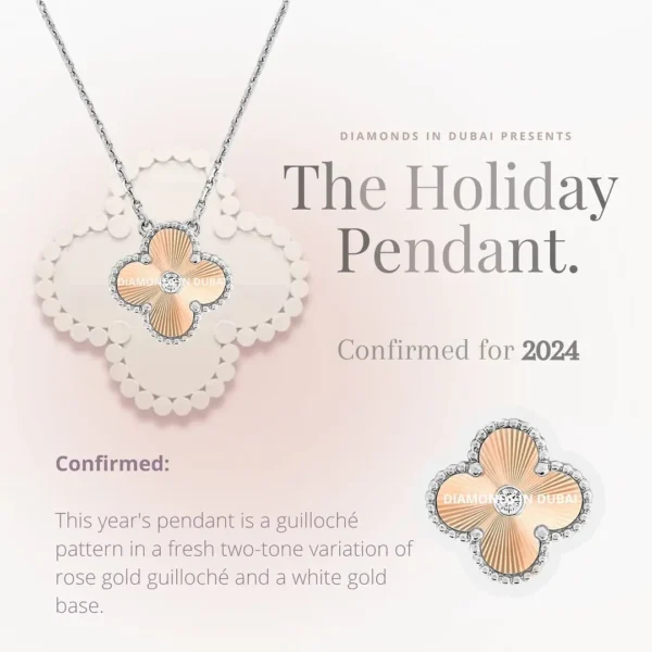 Van Cleef & Arpels. Vintage Alhambra Diamond Two Tone Holiday Pendant 2024