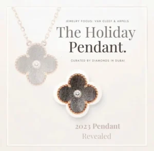 Van Cleef & Arpels. Vintage Alhambra Diamond Two Tone Holiday Pendant 2023