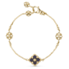 BUCCELLATI. OPERA TULLE YELLOW GOLD BRACELET WITH BLUE ENAMELED ELEMENT