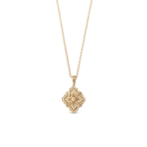 BUCCELLATI. OPERA TULLE PENDANT IN YELLOW GOLD WITH RADIAL TULLE