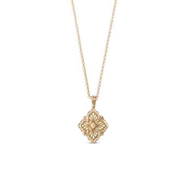 BUCCELLATI. OPERA TULLE PENDANT IN YELLOW GOLD WITH RADIAL TULLE