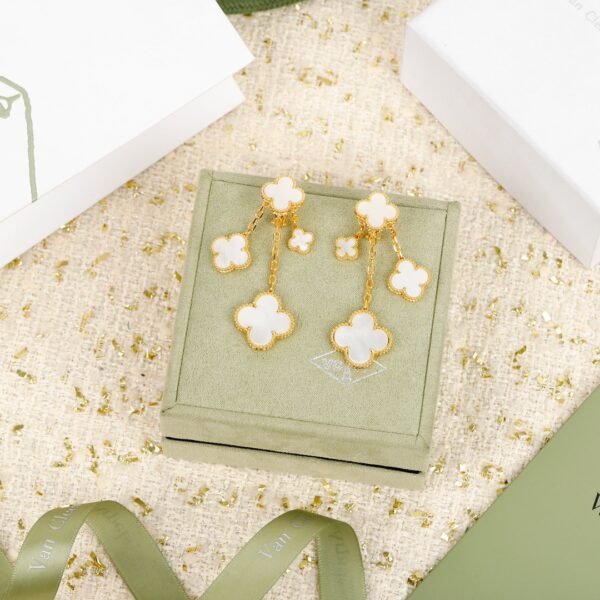 Van Cleef Arpels. Magic Alhambra earrings, 4 motifs