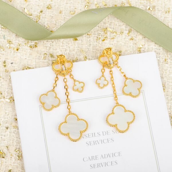 Van Cleef Arpels. Magic Alhambra earrings, 4 motifs