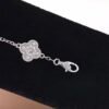 Van Cleef & Arpels. Sweet Alhambra bracelet, 6 motifs 18K white gold, Diamond