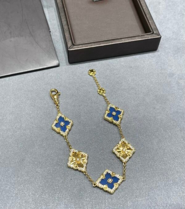 BUCCELLATI. Opera Series Mother-of-Pearl & Laser Cut Inlay Bracelet,5 Motif