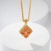 BUCCELLATI. OPERA TULLE PENDANT IN YELLOW GOLD WITH RED ENAMEL