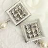 CHANEL. Pavé Diamond Square Teardrop Pearl Earrings